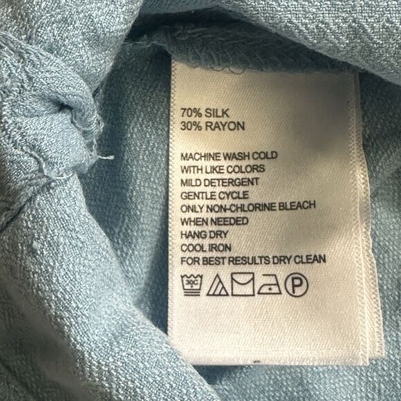 Tommy Bahama Shirt Men's Large Blue Hawaiian Paisley Silk Button Up Vacation - Picture 4 of 10